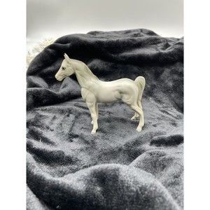 5.5" Horse Figurine, Color Gray And White, Porcelain, Fine Quality, Unmarked